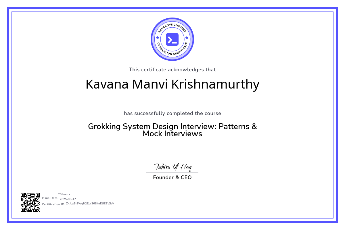 System Design Certificate
