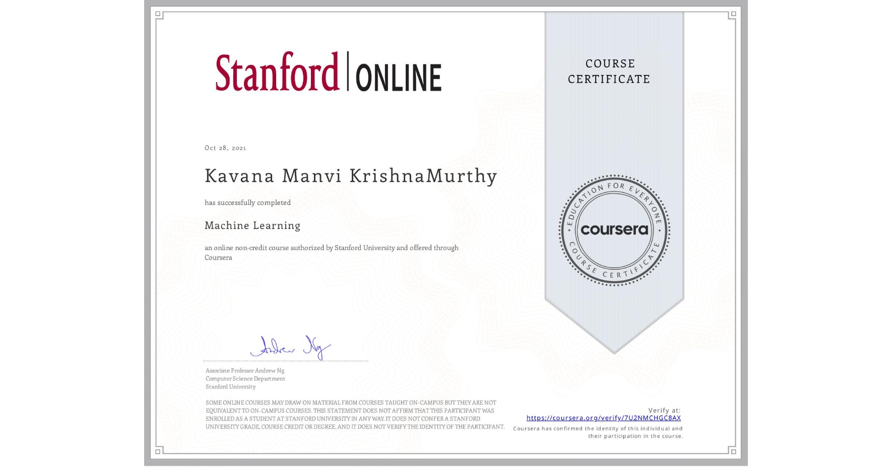 ML Certificate